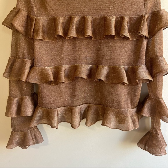 Zara shimmer Ruffle Blouse - Picture 4 of 6